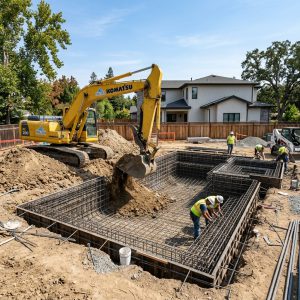 Inground Swimming Pool Construction and Excavation Site